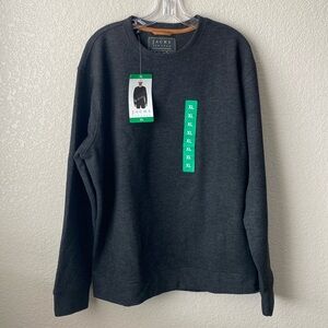 Jachs New York Men's Crew Neck Long Sleeve Black Fleece Thick Sweater